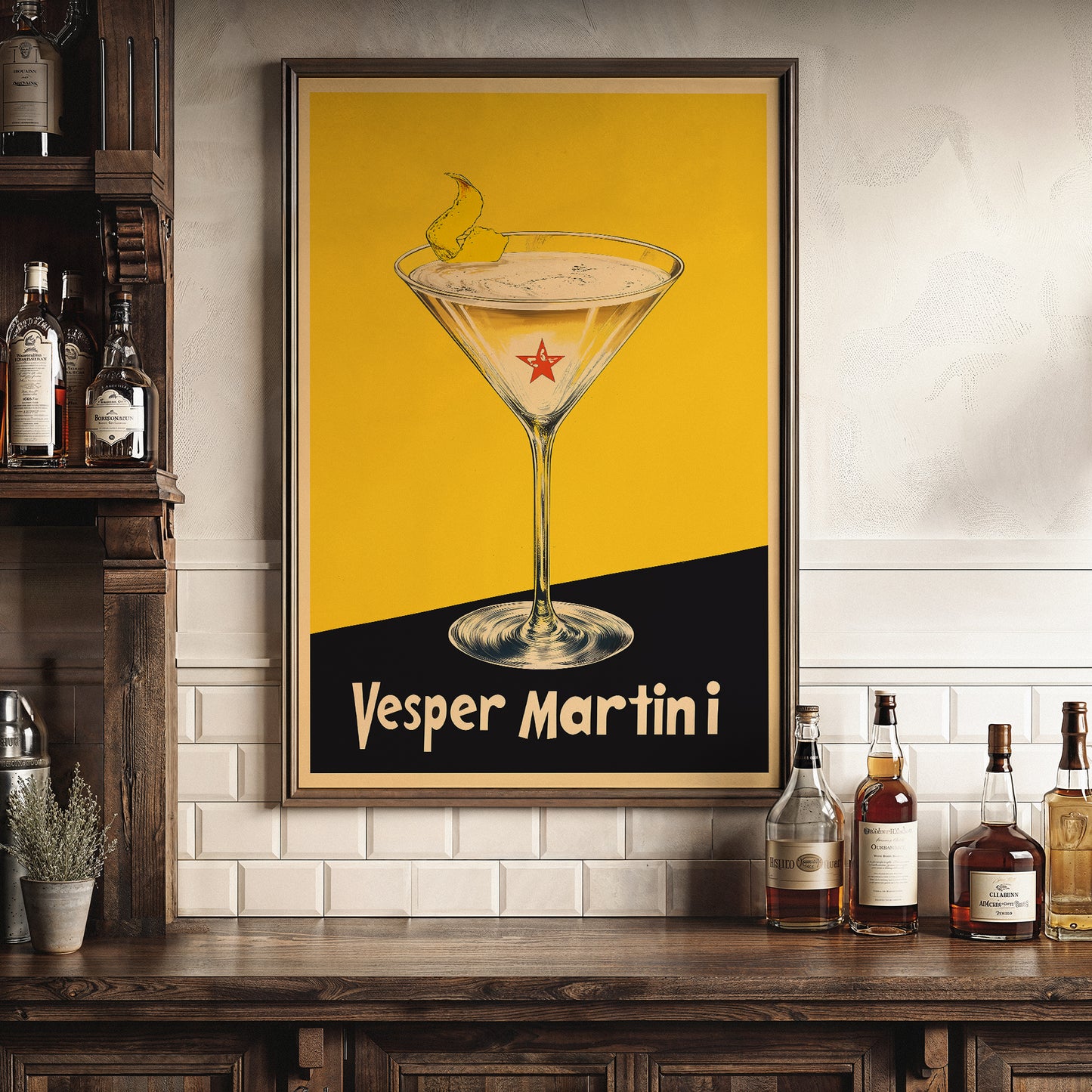Vesper Martini Cocktail Poster