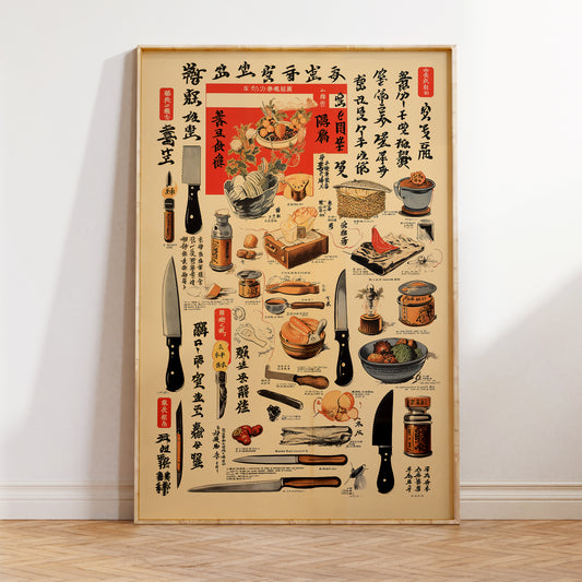 Japanese Kitchen Utensils Poster