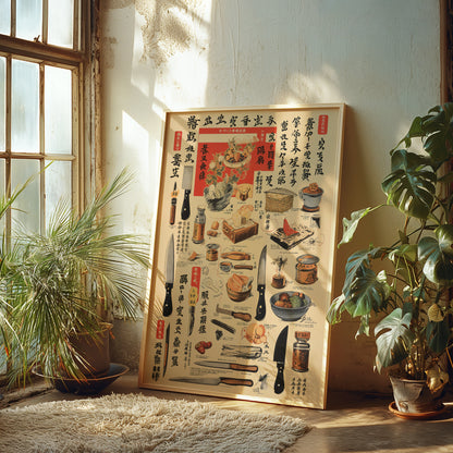 Japanese Kitchen Utensils Poster