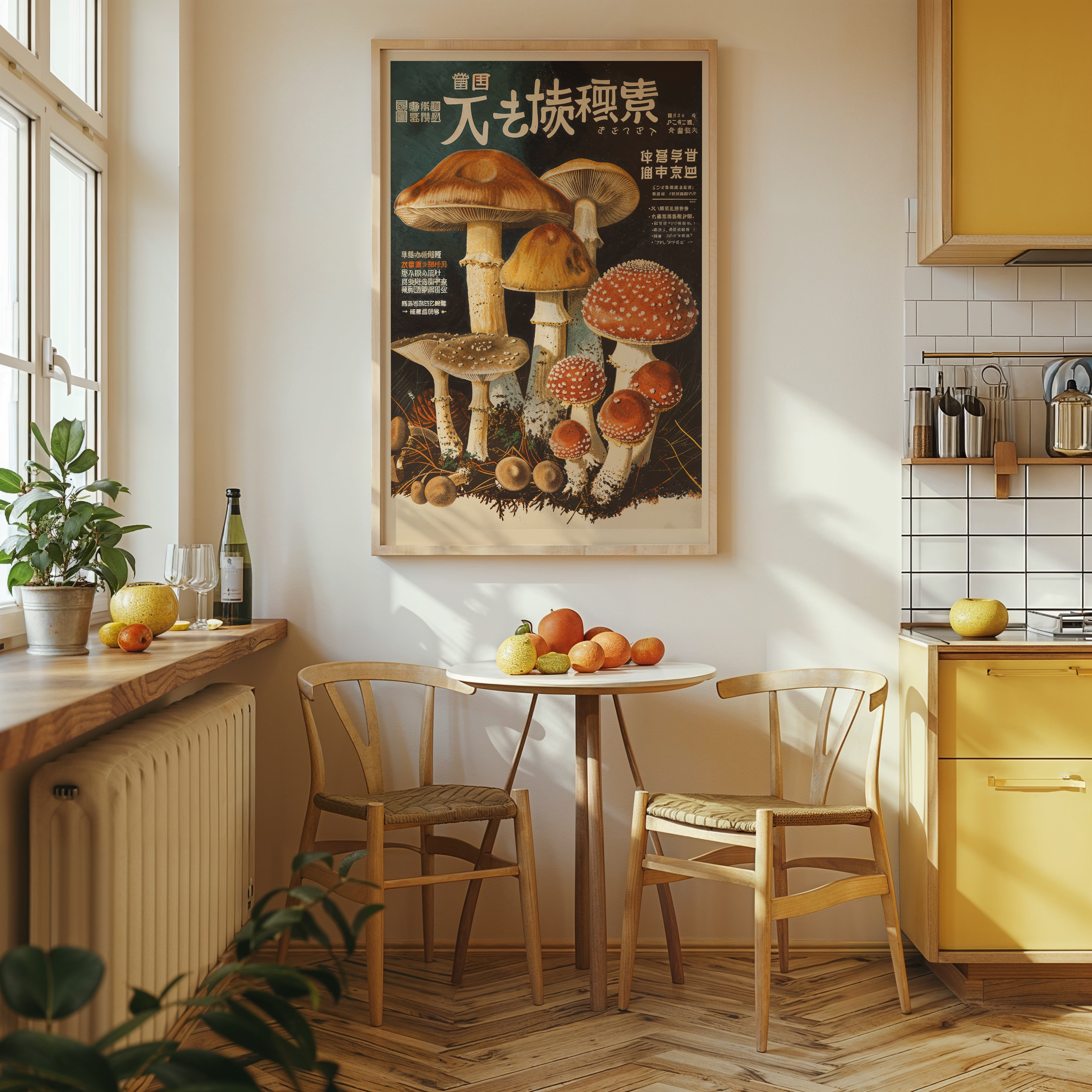 Japanese Mushroom Poster| Vintage Style Botanical Print – Disco