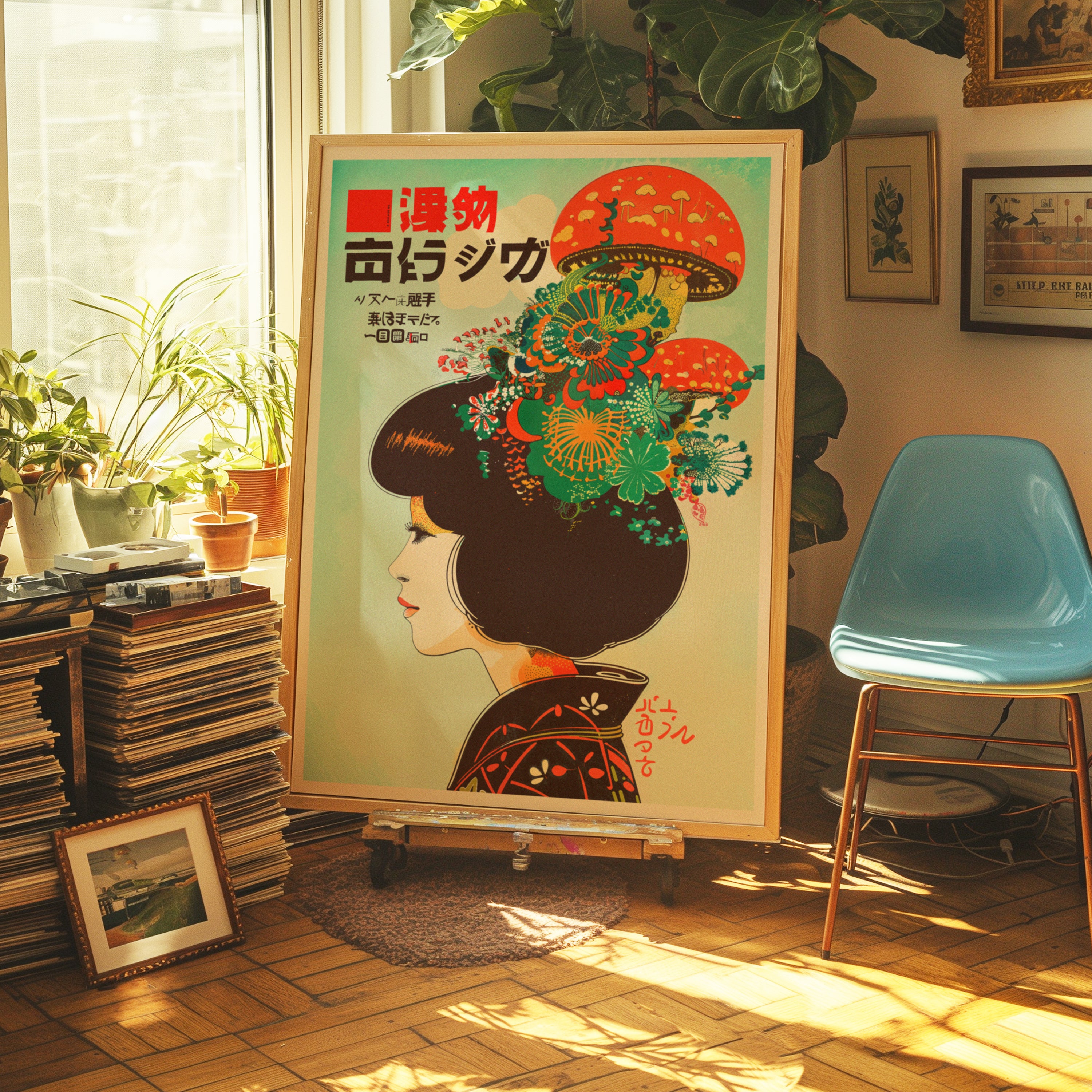 オリジナル原画 Psychedelic Japanese Art Kinoko - Japanese Psychedelic Poster | Vintage Ad Style Art Print