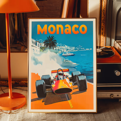 Retro Monaco Grand Prix Poster