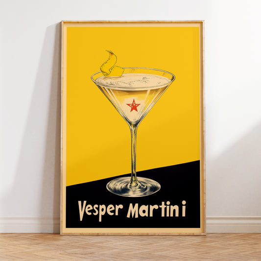 Vesper Martini Cocktail Poster