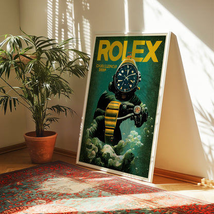 Vintage Rolex Submariner Ad Inspired Poster