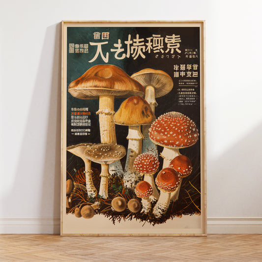 Japanese Mushroom Poster