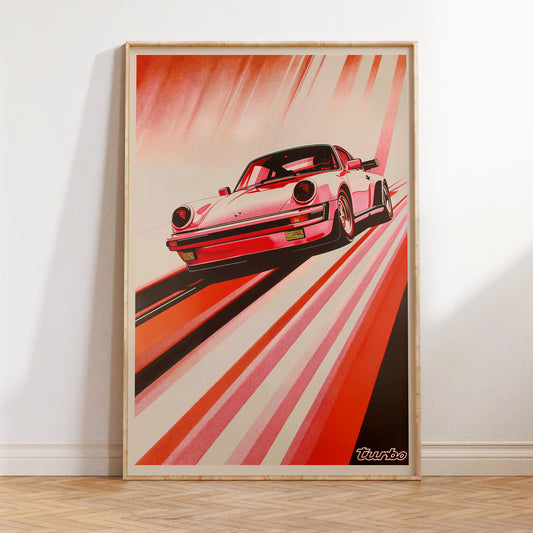 Retro Porsche 911 Turbo Poster