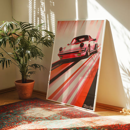 Retro Porsche 911 Turbo Poster