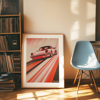 Retro Porsche 911 Turbo Poster
