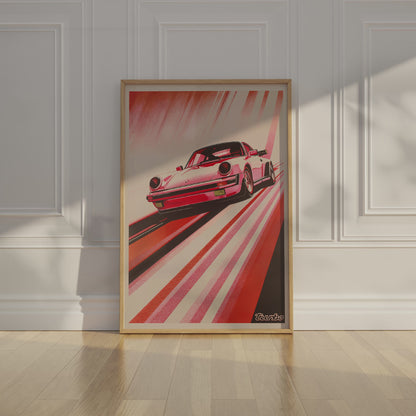 Retro Porsche 911 Turbo Poster